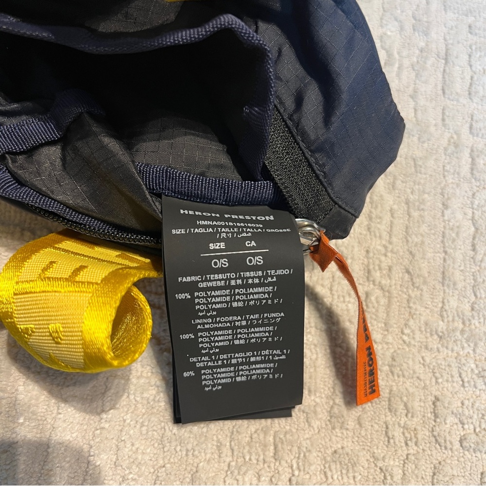 Heron Preston HP Fanny Pack Black Yellow Crossbody Made In Italy - Picture 9 of 14